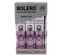 Bolero Drink Sticks Raspberry, 12 Sticks to Mix with 500ml of Water, Ideal for Hiking, Travelling, Camping, Hydration, Diabetic