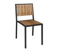 Bolero DS150 Steel & Acacia Wood Stackable Side Chairs, Pack of 4 | Supplied fully assembled for instant use; pre-oiled for long-lasting commercial use both indoors and outdoors.