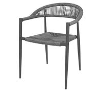 Bolero Eden PE Twist Rattan Outdoor Arm Chair Charcoal, Set 4