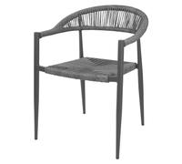 Bolero Eden PE Twist Rattan Outdoor Arm Chairs, Charcoal (4 Pack)