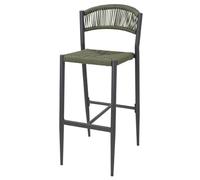 Bolero Eden PE Twist Rattan Outdoor Bar Stool Green, Set 2
