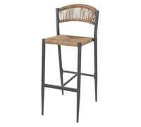 Bolero Eden PE Twist Rattan Outdoor Bar Stool Natural, Set 2
