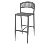 Bolero Eden PE Twist Rattan Outdoor Bar Stools Charcoal, Pack of 2