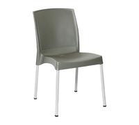 Bolero Elements Plastic Side Chairs Olive Green (4 Pack) - Stacking Chairs with Foot Bungs, Assembled for Indoor or Outdoor Use JA921