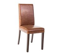 Bolero Faux Leather Dining Chair Antique Tan Birch Frame Furniture 2pc