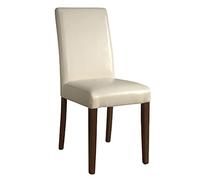 Bolero Faux Leather Dining Chairs 510mm Seat Height, Cream (Pack of 2) | Conforms to commercial fire standard BS7176 Crib 5, arrives fully assembled with a solid birch wood frame.