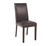 Bolero Faux Leather Dining Chairs 940x405x500mm 2pc, Dark Brown