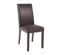 Bolero Faux Leather Dining Chairs in Dark Brown with Birch Frame Pack of 2