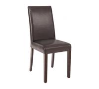 Bolero Faux Leather Dining Chairs Dark Brown (Pack of 2) - GF955