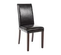 Bolero Faux Leather Dining Chairs in Black with Birch Frame Pack of 2