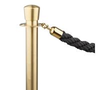 Bolero Flat Base Barrier Banner Posts, Brushed Brass (2 Pack) | Organises queues and sections off restricted areas at busy venues, featuring a heavy low-profile base for safety.