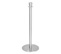 Bolero Flat Base Barrier Posts Brushed Stainless Steel (2 pack) GP639