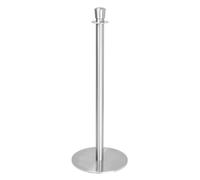 Bolero Flat Base Barrier Posts Brushed Stainless Steel (2 pack) GP639