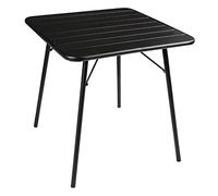 Bolero Foldable Square Slatted Steel Indoor Outdoor Table | Rust-Resistant Black Powder Coating | 710(H) x 700(W) x 700(D)mm | CS731