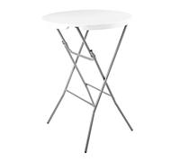 Bolero Foldaway Bar Poseur Table 1100x800mm Steel Frame, White | Folds away flat for simple storage and comes fully assembled, featuring an ultra-tough weatherproof HDPE top.