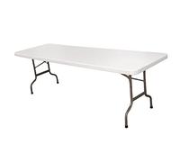 Bolero Foldaway Rectangular Utility Table 737x1520x753mm, 5ft | Space-saving legs fold directly into the top to simplify storage, with non-marring feet that protect commercial floors.