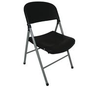 Bolero Steel Foldaway Utility Chairs 810x490x500mm (Pack of 2), Black