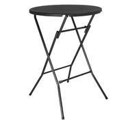 Bolero Folding HDPE Bar Table Black Wood Design, 800 mm