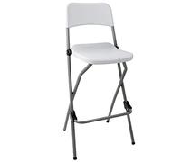 2 X Bolero Folding High Stool Steel Frame Plastic Seat Foldable Portable