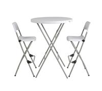 2 X Bolero Folding High Stool Steel Frame Plastic Seat Foldable Portable