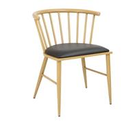 Bolero Harrowdene Padded Metal Side Chairs Wood Effect, 2 Pack