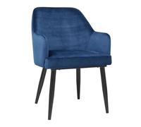 Bolero Lia Velvet Dining Chairs (2 Pack), Dark Navy