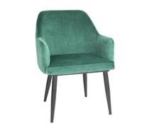 Bolero Lia Velvet Effect Chairs Dark Green (2 Pack)