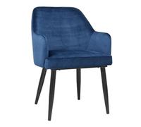 Bolero Lia Velvet Effect Chairs Dark Navy (2 Pack)