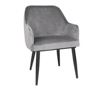 Bolero Lia Velvet Effect Chairs Grey (2 Pack)