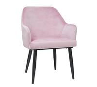 Bolero Lia Velvet Effect Upholstered Armchairs DP198, Dusty Pink (2 Pack)