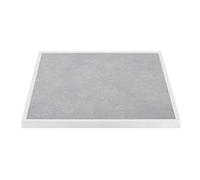 Bolero Light Grey Stone Effect Outdoor Glass Table White Trim 700mm