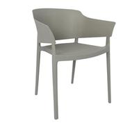 Bolero Lorenzo Plastic Stackable Cafe Chairs Medium Grey (2 pack) DX970