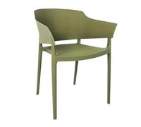 Bolero Lorenzo Plastic Stackable Cafe Chairs Green Tea (2 pack) DX971
