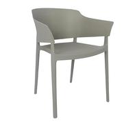 Bolero Lorenzo Plastic Stackable Cafe Chairs Medium Grey (2 pack) DX970
