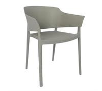 Bolero Lorenzo Plastic Stackable Cafe Chairs Medium Grey (2 pack) DX970