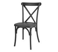Bolero Manhattan Cross Back Resin Chairs Black, Set 4