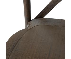 Bolero Manhattan Cross-Back Resin Chairs Dark Wood Effect, Pack of 4