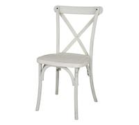 Bolero Manhattan Cross-Back Resin Chairs, Limewash, Pack of 4