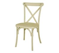 Bolero Manhattan Cross Back Resin Chairs Natural, Set 4