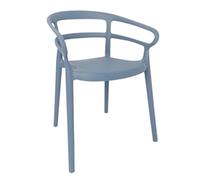 Bolero Mateo Plastic Stackable Café Chairs Slate Blue (2 pack) DX980