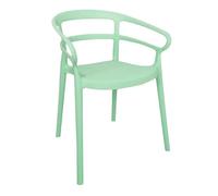 Bolero Mateo Plastic Stackable Café Chairs Mint Green (2 pack) DX981