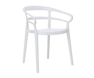 Bolero Mateo Plastic Stackable Café Chairs White (2 Pack) DX979