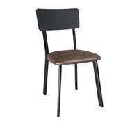 Bolero Metal & PU Side Chair - Vintage - Mocha - Steel Frame - Upholstered Seat