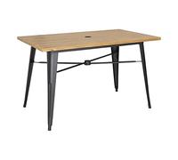 Bolero Complete Outdoor Aluminium Table 120x76x76cm - Light Wood Effect Finish