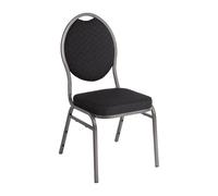 Bolero Oval Back Banquet Chairs Grey & Black (Pack of 4) - CE142