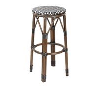 Bolero Parisian Style PE Rattan Bar Stools Black Dot Mix, Set 2