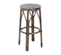 Bolero Parisian Style PE Rattan Bar Stools Black Dot Mix, Set 2