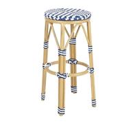 Bolero Parisian Style PE Rattan Bar Stools Blue, Set 2