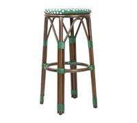 Bolero Parisian Style PE Rattan Bar Stools Green Dot Mix, Set 2
