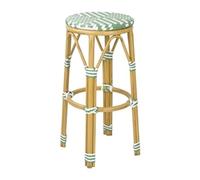 Bolero Parisian Style PE Rattan Bar Stools Light Green, Set 2
